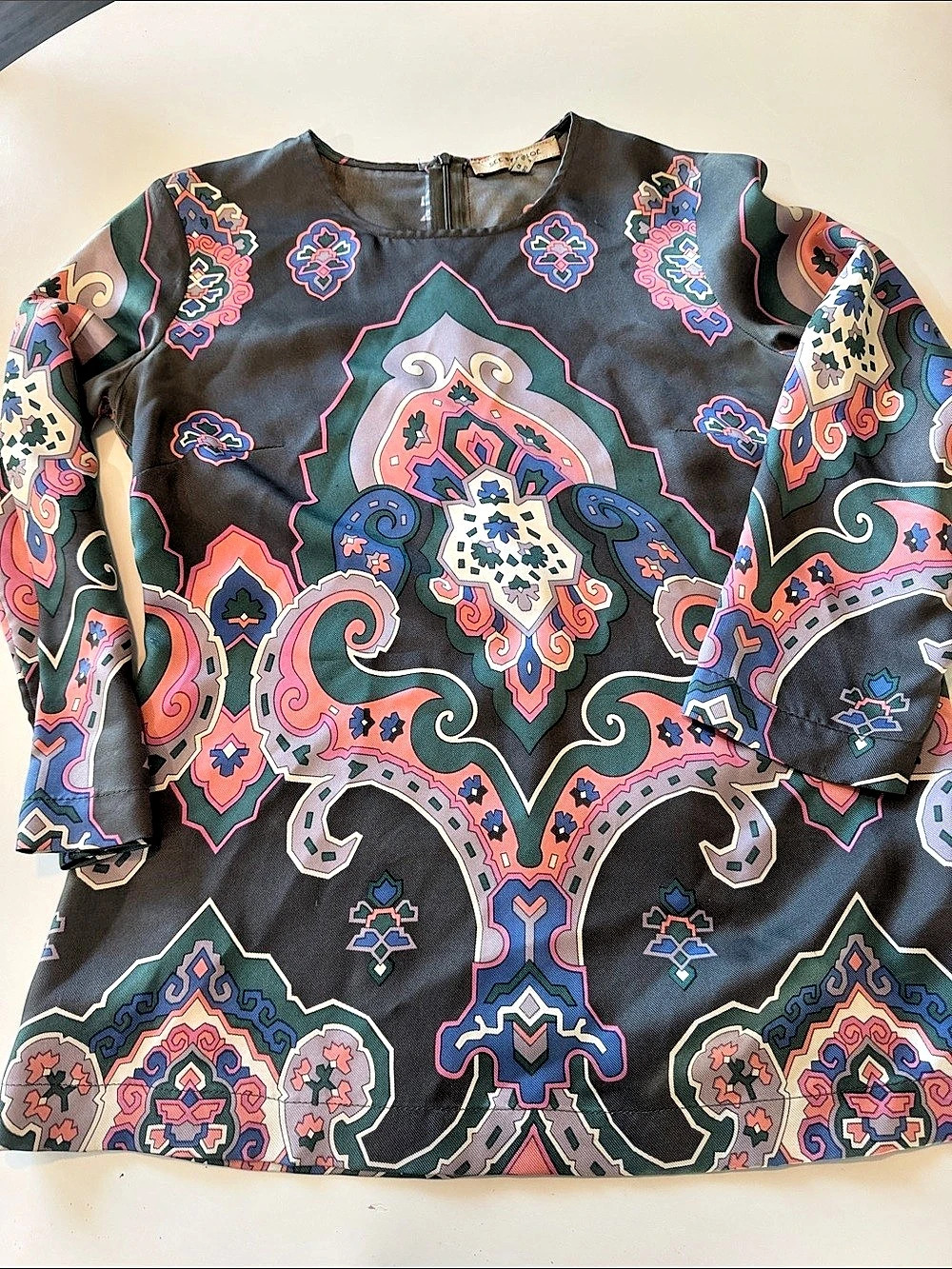 See by Chloé Paisley Blouse in Black & Pink Size Small Like New